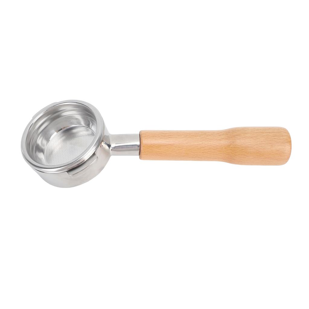 58mm Portafilter Bottomless 2 Ears Detachable Wood and Stainless Steel Coffee Machine Bottomless Filter for