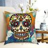Mexican Sugar Skull  Dias De Los Muertos  Days Of The Dead Pillow Case Printed Home Soft Throw Pillow Mexican Scull
