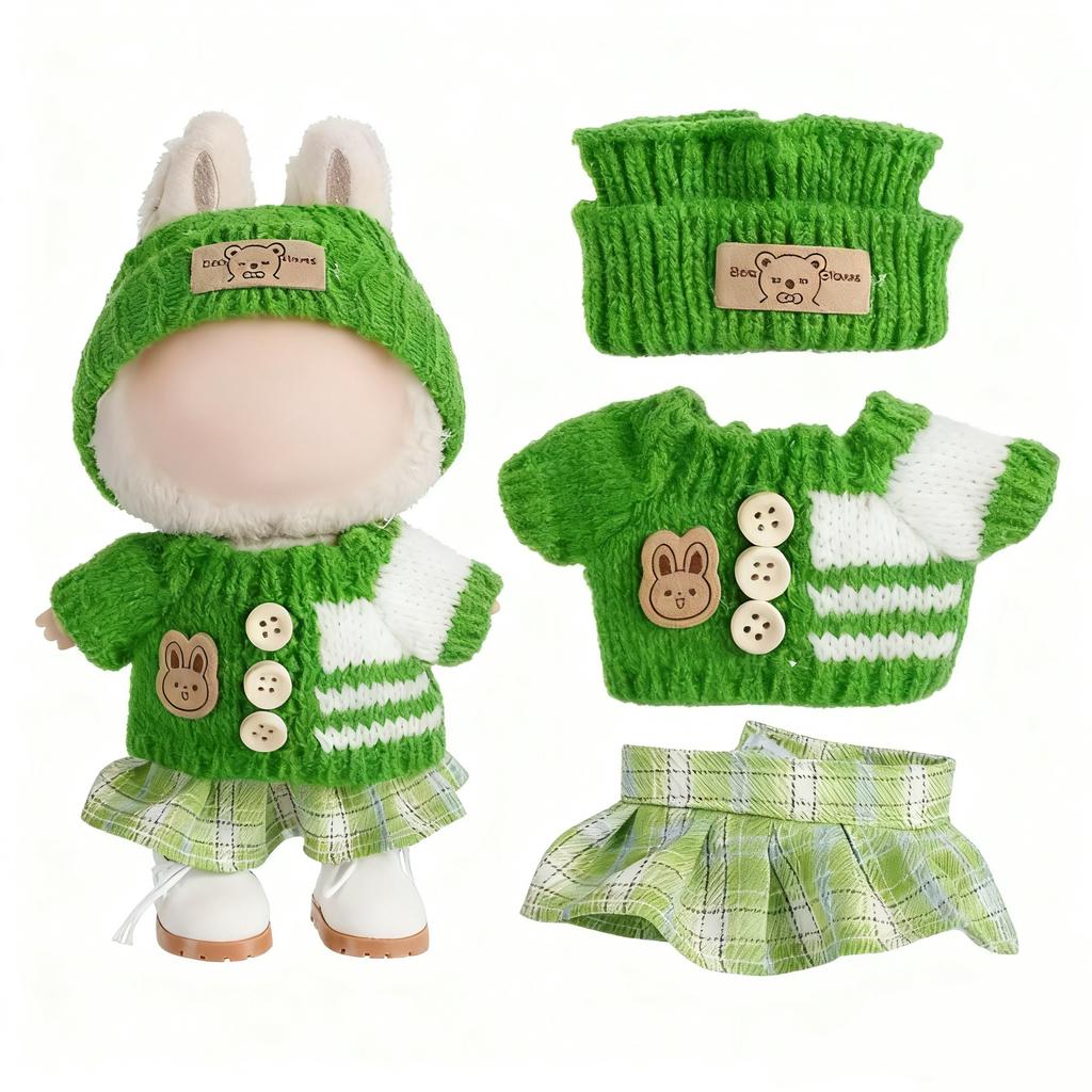 Labubu doll clothes 17cm, Labubu doll dress set, doll clothing, small accessories, replacement outfits for action figures.