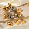 Stainless Steel Exaggerated Ring Smooth Vintage Finger Ring Exquisite Geometric Ring  Wedding