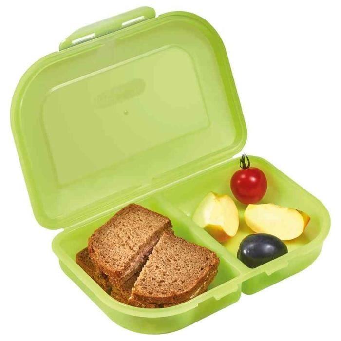 Boîte à goûter - HERLITZ - Vert - Plastique - Résistante - Lavable au lave-vaisselle