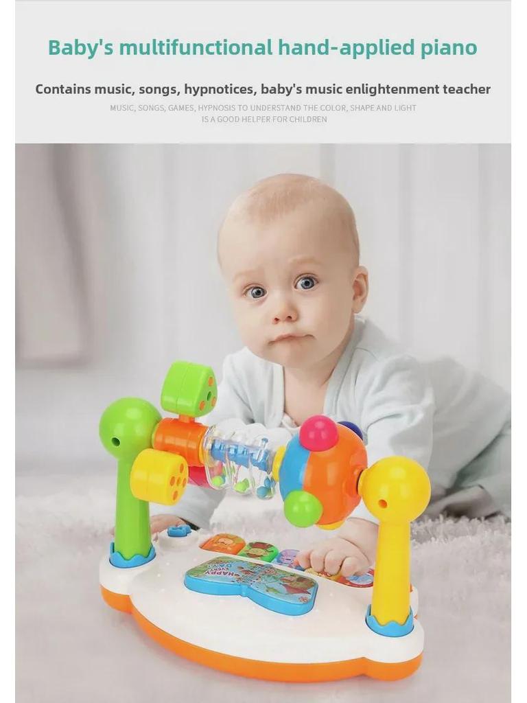 Multifunctional Baby Piano Toy with Lights: Early Education Music & Story Playset
