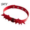 Evil Eye Necklace Gothic Bat Leather Choker Necklace, Devil Eyes Collar for Women Unique Gift Her Men, Adjustable Wing Clavicle Halloween Party