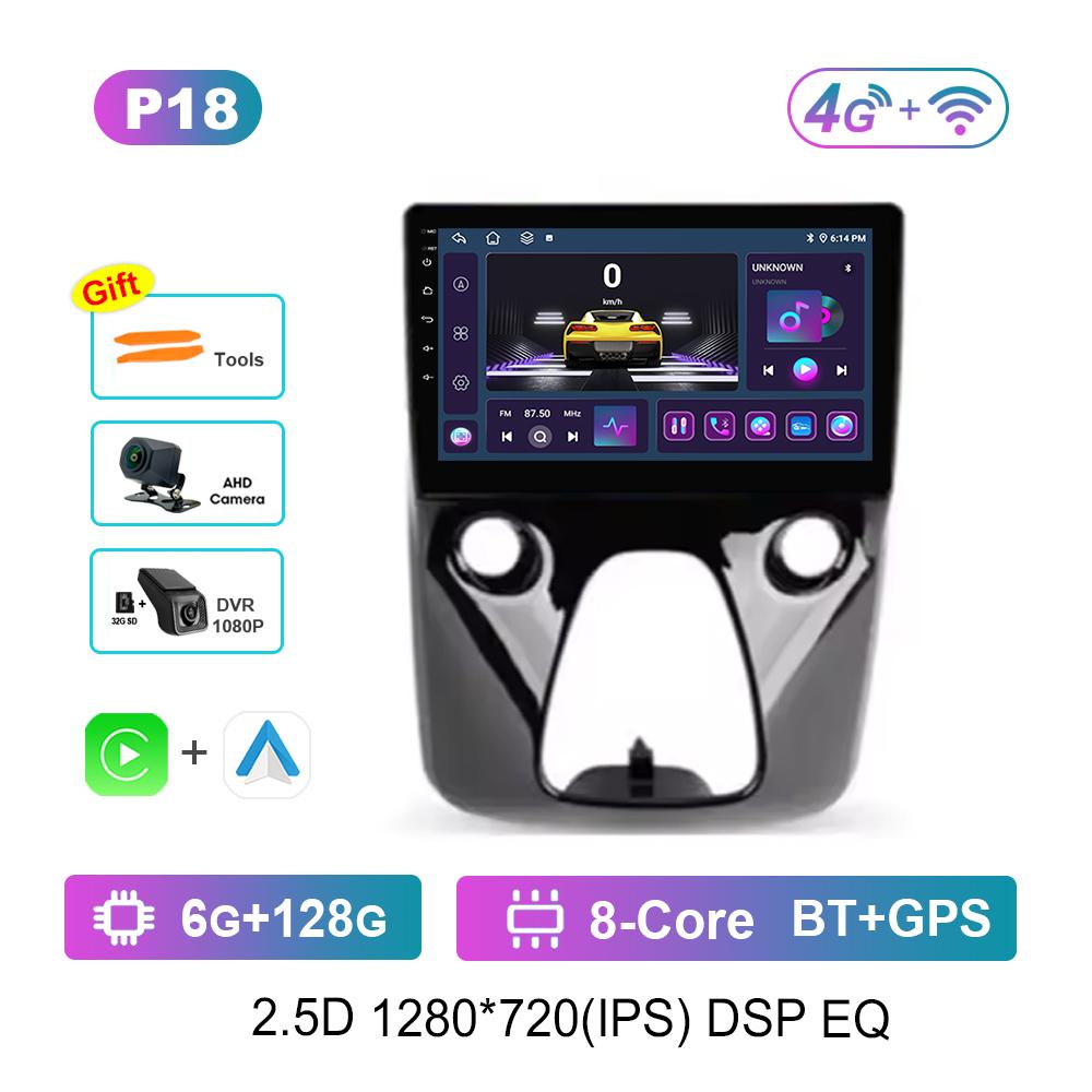 10'' for Peugeot 108 For Toyota Aygo B40 2014 - 2021 Car Radio Multimedia Player Android OS BT 4G Carplay DSP Stereo Auto Tools