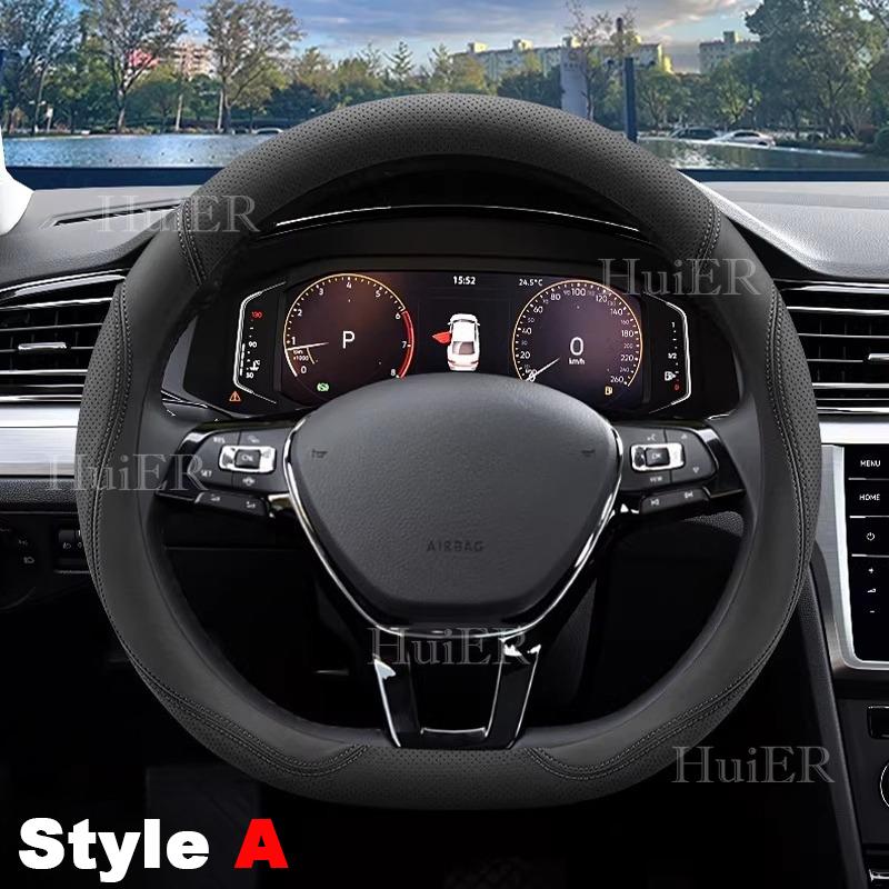 For VW Volkswagen T-Cross D Type Steering Wheel Ultra Thin Leather Steering Protector Anti Scratch Non-slip Auto Accessories