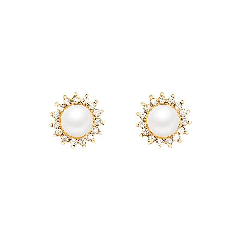 Elegant French Baroque Pearl Stud Earrings - Light Luxury, Versatile, Fashionable, Trendy Women's Ear Jewelry