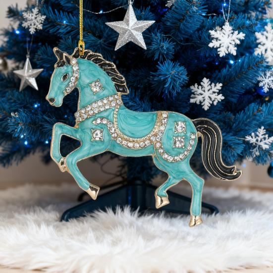 Horse Christmas Ornaments Sparkly Rhinestone Horse Hanging Decoration