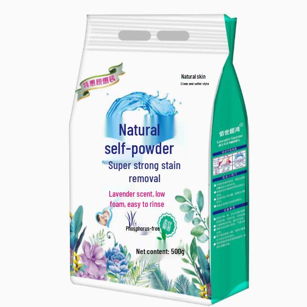 Lavender Natural Soap Powder: Strong Stain Removal, Color Protection, Long-Lasting Fragrance, Skin-Friendly Laundry Detergent.