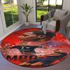 Kylian Mbappe Round Area Rug,Carpet Rug for Living Room Bedroom Sofa Playroom Decor,Non-slip Floor Mat