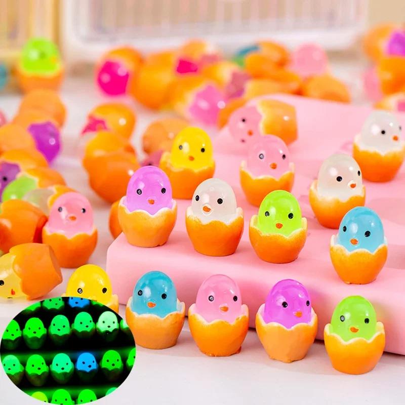 Luminous Eggshell Chick Toy, 10pcs Kindergarten Gift, DIY Resin Micro Landscape Decor, Children's Product