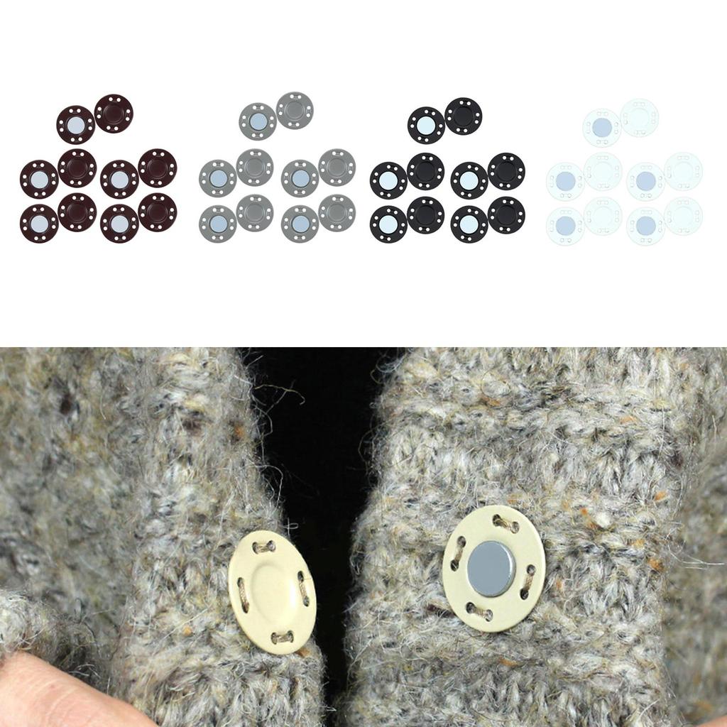 10 Pairs of Magnetic Button Fasteners Snaps Sewing Pants Closure for Bag DIY