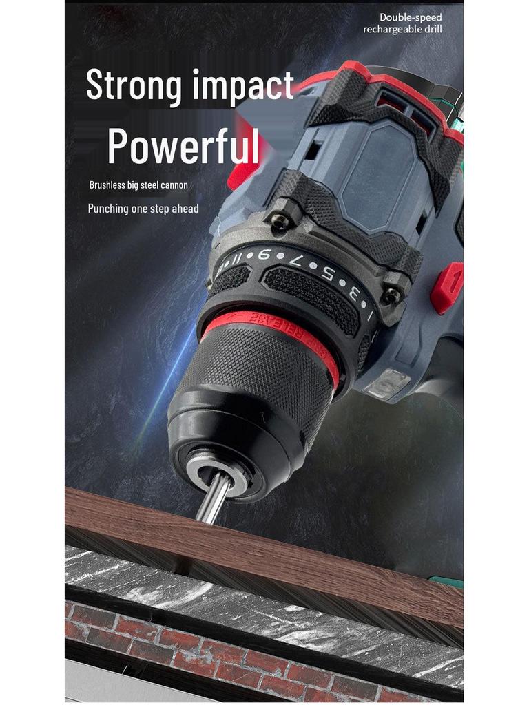 Multi-Functional Brushless High-Power Electric Drill with Rechargeable Lithium Battery