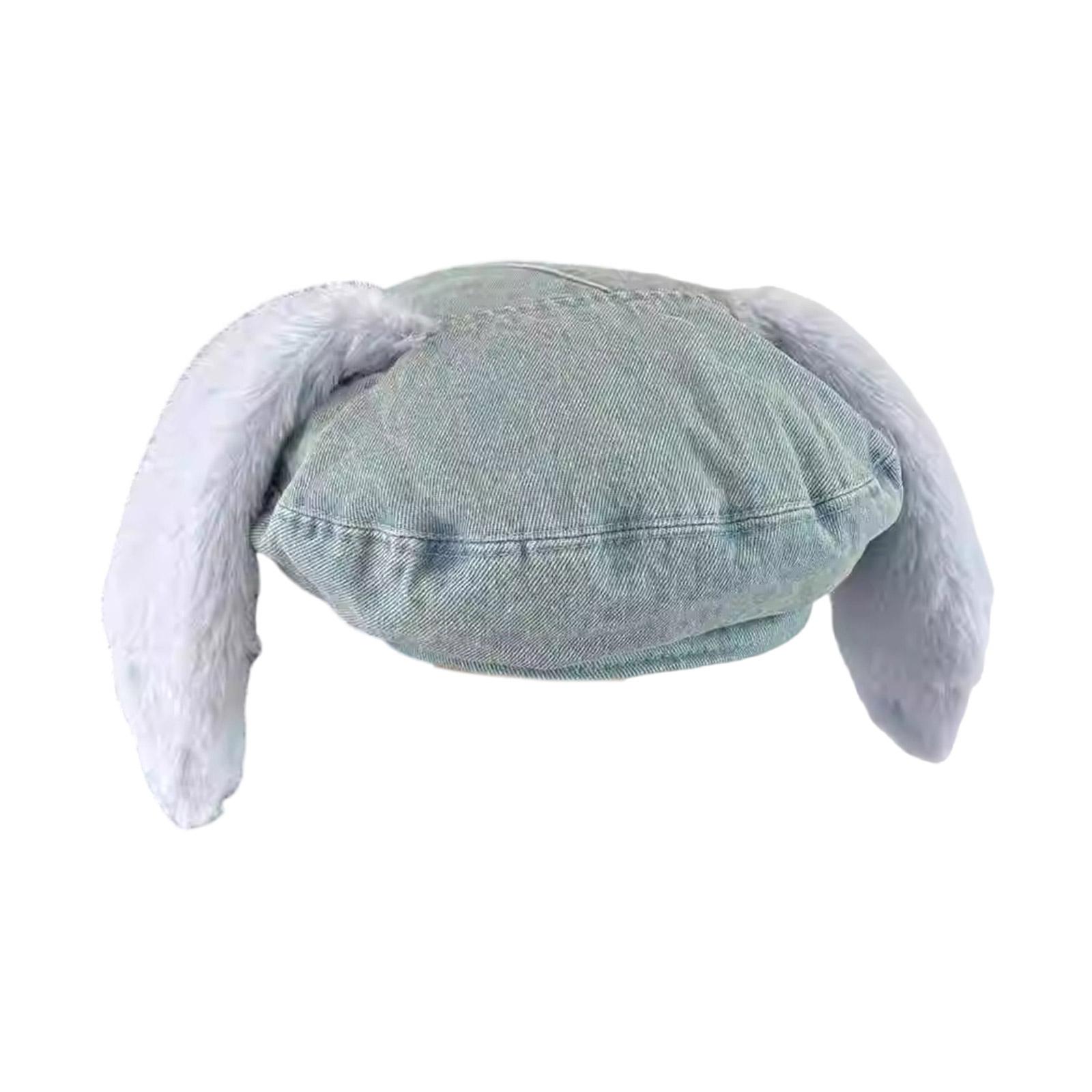 

Adjustable Rabbits Ear Beret Christmas Party Hat Carnivals Fashionable Hat for Fashion Enthusiasts and Daily Use синий