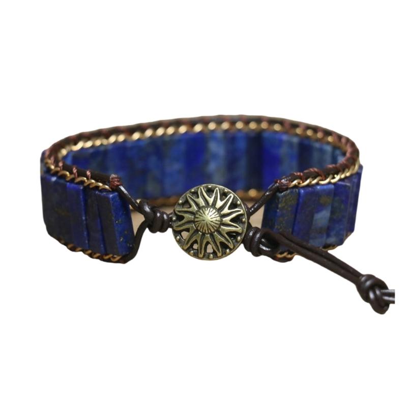 

Lapis Stone Bracelet Elegant Bracelet Fashion Wrist Jewelry Woven Bracelet Adjustable Chain Bracelet for Everyday Wear 1