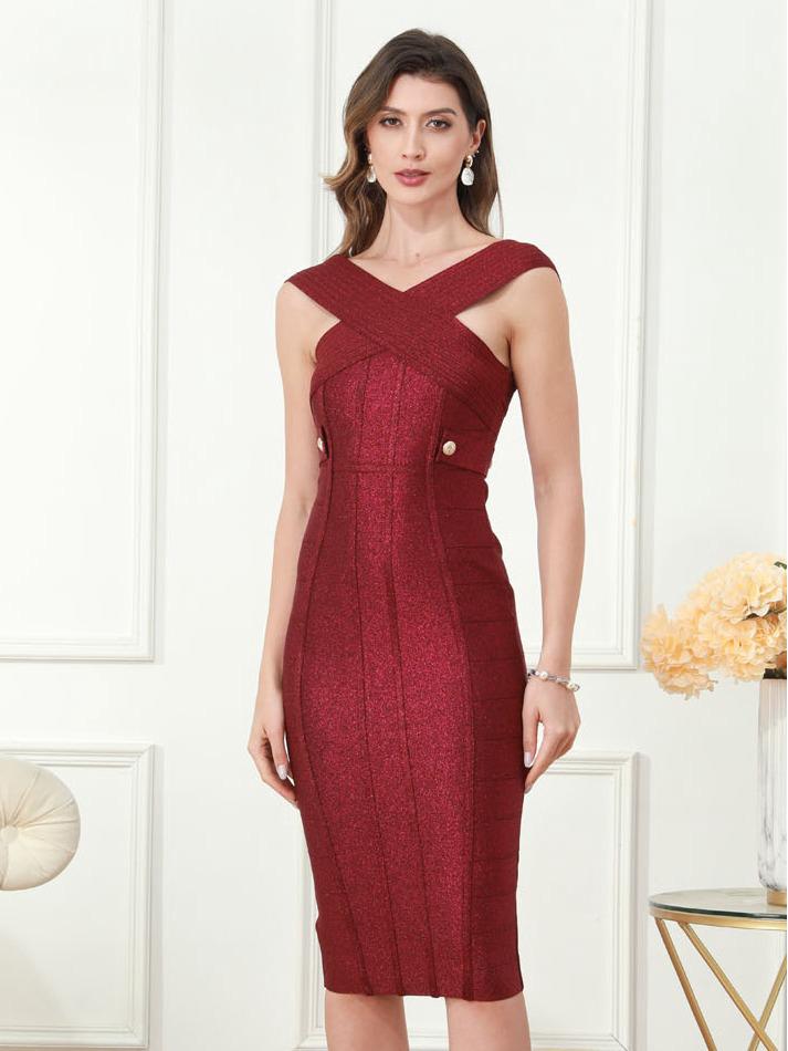 Elegant New Year Bodycon Evening Dress - Sexy, Sophisticated, European & American Style for Mature Fashion-forward Women