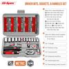 Hi-Spec 69-Piece Socket Wrench Compact DIY Tool Set with Box Case for Home & Garage Use, Includes Driver Bits, 1/4" Metric Sockets, and Wrench Handle
