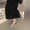 Fashion Flat Shoes for Women Spring Autumn 2024 Mary Jane Shoes New Square Toe Black Bow Loafers Women  Ladies Shoes Large Size 43 44