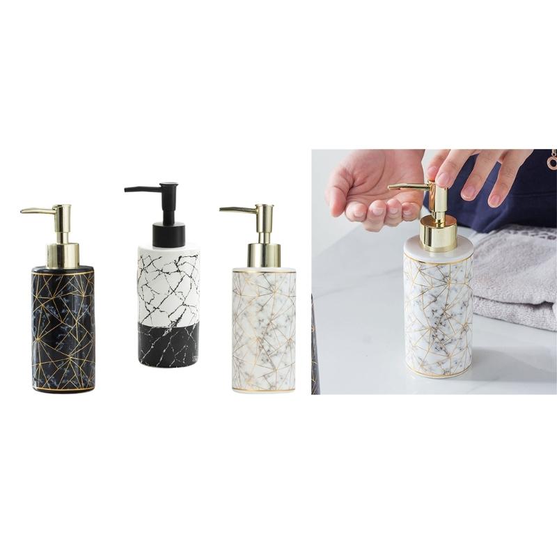 Ceramic Marble Lotion Dispenser 63mm Bottom Diameter Modern & Elegant for Bathroom & Kitchen Use Makeup Liquid Container