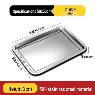 Zhebu 304 Stainless Steel Rectangular Serving Tray