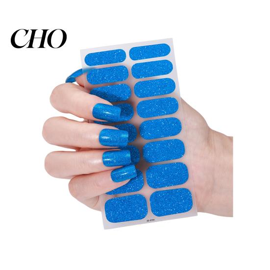 Nail Art Decal Glitter Polish Strips with File Easy Apply Remove Self Adhesive Women Strip Full Sticker Home Manicure DIY Decoration Wrap