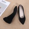 Schwarze Keilabsatzschuhe mit weicher Sohle für Damen - Höhensteigernd, Bequem für Büro und Flugbegleiter im Frühling und Herbst