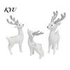 Deer Figurine for Home Decor 3 Pcs Mini Figurines, Cute Woodland Animal Decoration, Miniature Ornament Set Reindeer Statues Fairy Gardens, Cake