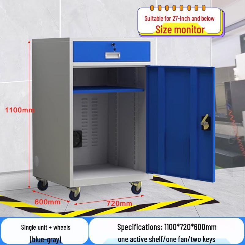 Durable Moisture-Proof Movable Industrial PC Cabinet for CNC Workshop