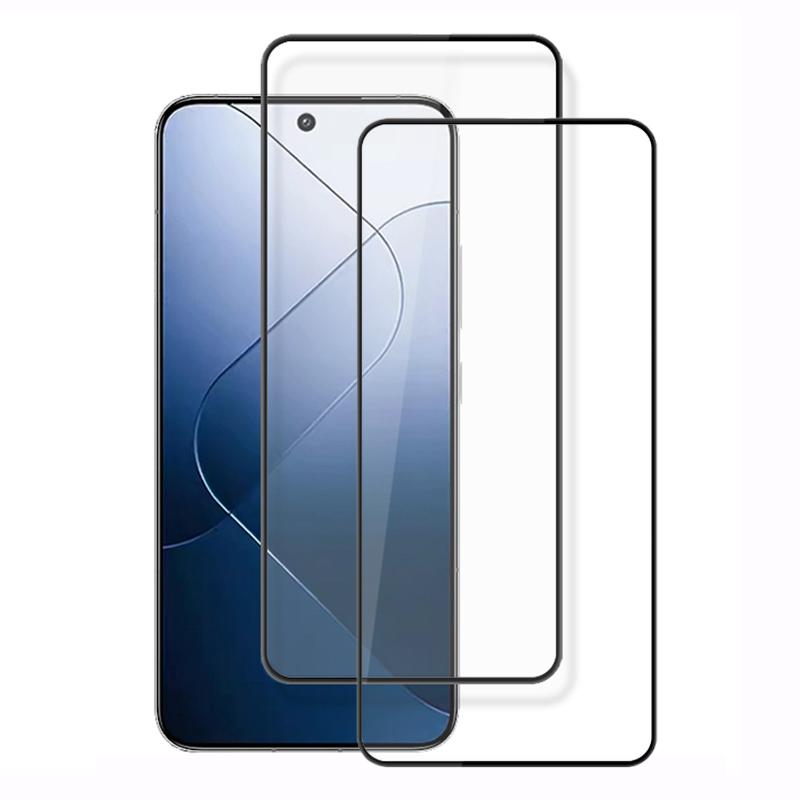 

AMORUS 2Pcs For Xiaomi 14 Screen Protector HD Clear Tempered Glass Silk Printing Film Black