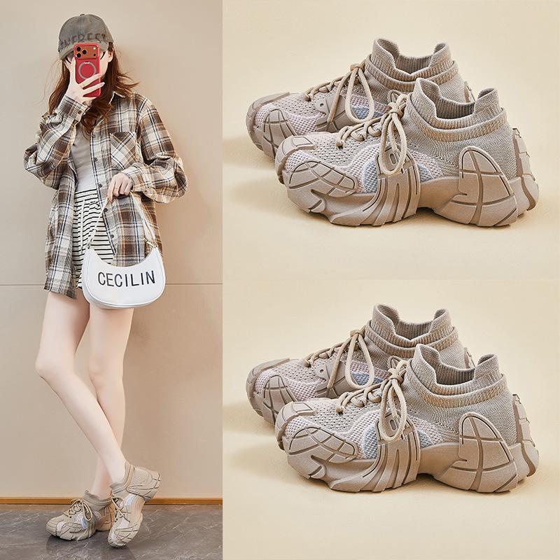 INS Korean Style Flyknit Shoes for Women, New Spring Style, Student Sneakers, Running Shoes, Casual Street Shoes
