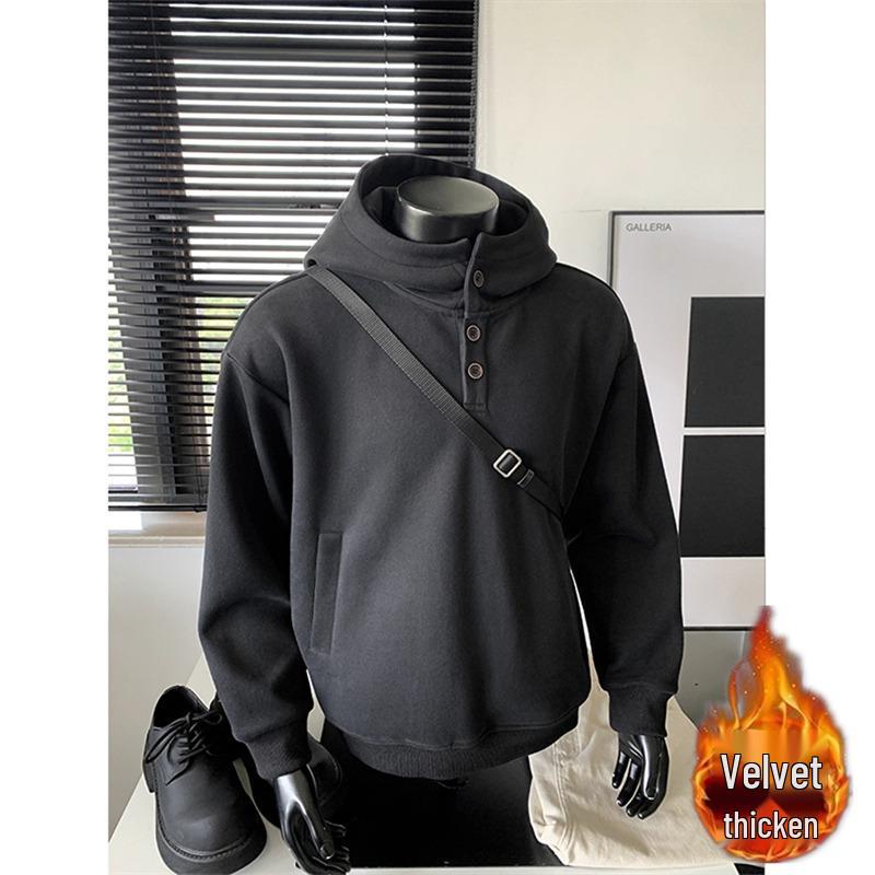 Men's Plus Size 8XL Hooded Button-Up Sweatshirt, 2025 Autumn Collection, Casual Couplet Jacket, Fits Up To 300 Jin