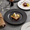 Keramikteller mit breitem Rand und Steinmuster, einfarbig, Steakteller, Frühstücksteller, Dessertteller, Kuchenteller, Geschirr für die Molekularküche