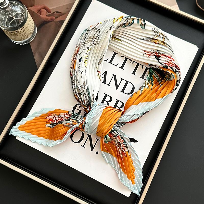 Women s Pleated Scarves Elegant Scarves Decorative Scarves Embossed Scarves for Headbands Tied Hair