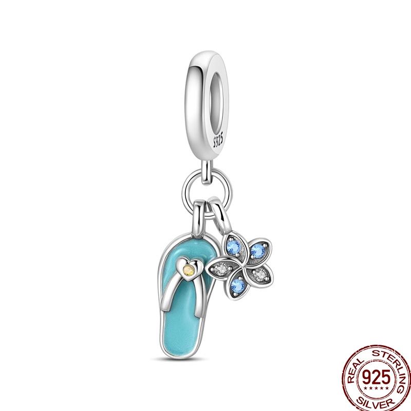 

100 copper Vacation Charm Bead Charms Bead Charms Bikini Hat Slippers Surfboard Pendant Compatible With Authentic Bracelets Do It Yourself Ideal For