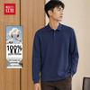 Hongdou Men's 100% Cotton Long-Sleeve Polo Shirt