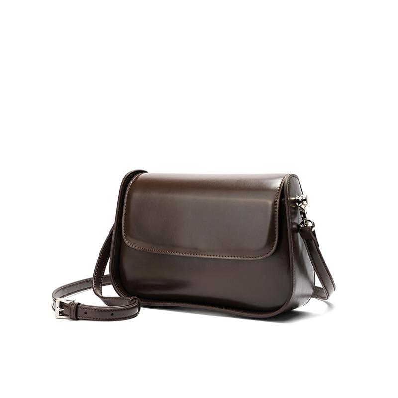 Damska torba z prawdziwej skóry, niszowy design modowy, torba crossbody, damska mała kwadratowa torba w stylu vintage, wszechstronna torba na ramię