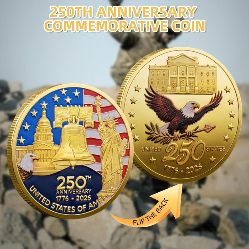 Usa Moneta Commemorativa del 250° Anniversario 1776-2026 Aquila Americana Moneta Souvenir Artigianato Metallico Emblema
