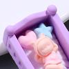 2Pcs Tragbare Baby Puppe Krippe Verblassen-beständig Mode Micro Landschaft Miniatur Bett