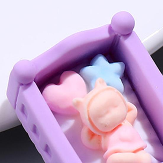 2шт портативная детская кроватка для куклы устойчивая к выцветанию модная микропейзажная — фото 6