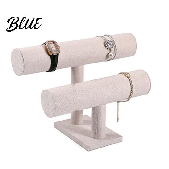 Decorative Jewelry Rack Double-Tier Bracelet Stand Watch Display Horizontal Desktop