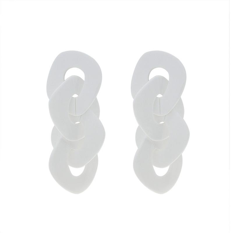Statement Acrylic Long Link Chain Drop Earrings for Women Brincos Vintage Big Resin Geometric Dangle Earring Fashion Jewelry