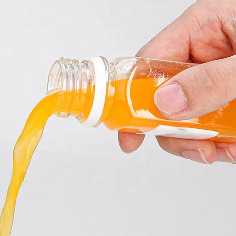 1Pc Empty Square Milk Tea Bottle With Lid Plastic Juice Bottles With Cap Water Bottles Clear Juicing Drinking Milk Jam Container