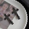 Metal Cross Hair Clip Dark Balletcore Cross Dark Flat Clip Halloween Hairpin Dark Elegant Hair Clip for Bunches