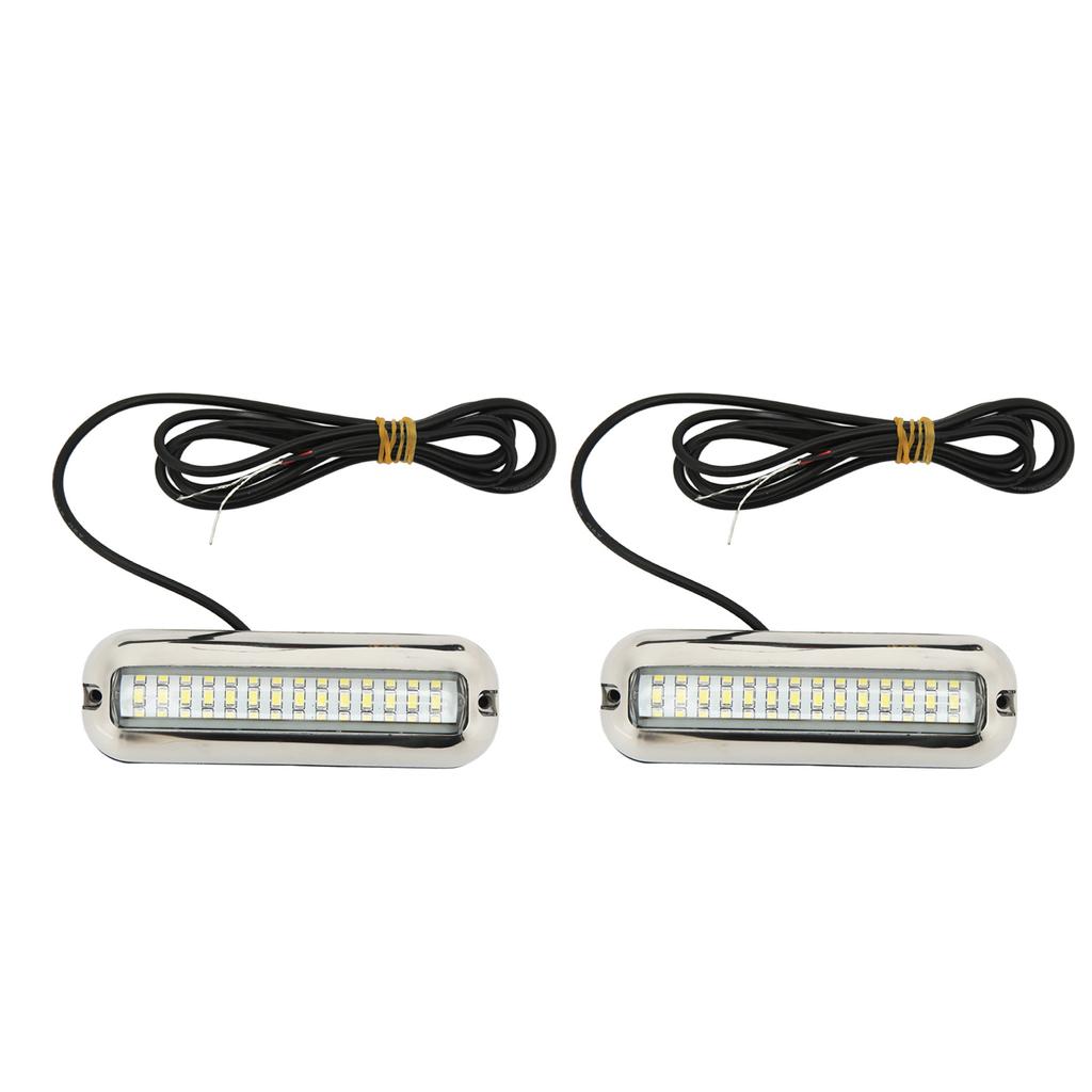 Marine Led Lights 42LEDS Waterproof Underwater LED Boat Light 10‑30V DC Drain Plug Light for Yacht Boat White Light