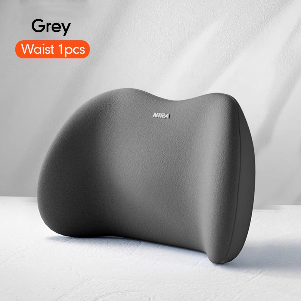 Car Seat Neck Pillow Adjustable Lumbar Support Headrest Waist Lumbar Cushion Car Seat Memory Foam Car Travel Interior Accessorie