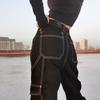 Pantaloni Cargo Streetwear Urbani, Pantaloni a Gamba Dritta Larghi a Vita Alta con Tasche Multiple, Jeans Neri Casual da Donna