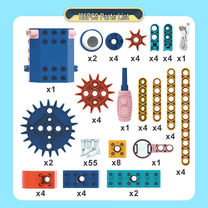 Large Particle Electric Gear Building Blocks - Educational Construction Toys for Children's Cognitive Development Age 3+