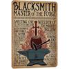 PAIION Blacksmith Knowledge Metal Signs Blacksmith Master of The Forge Retro Infographic Poster Club Kitchen Cafe Bar Decor 8x12 Inches