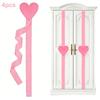4pcs Valentine's Day Hanging Silk Ribbon Love Felt Cabinet Door Decor Large Heart-shaped Ribbons Bows for Party Wedding Holiday