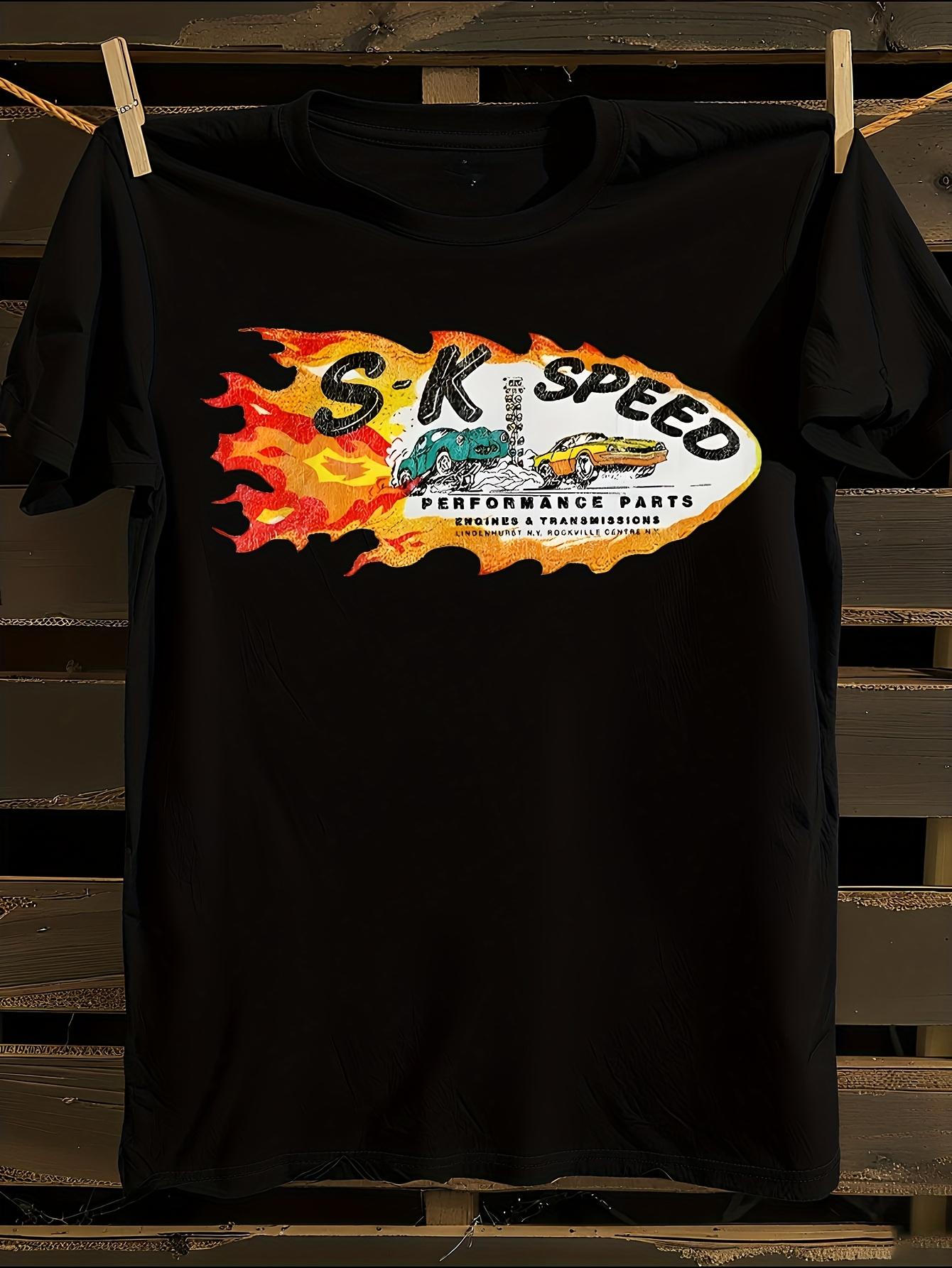 SK Speed Shop Retro Hot Rod Automotive Logo T-shirt M
