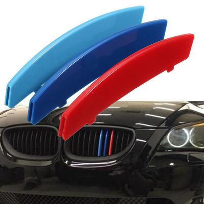 BMW 5 Serisi E60 04-10 için 3 Renkli Böbrek Izgarası Spor Ekleme Trim Kapak Şeritleri